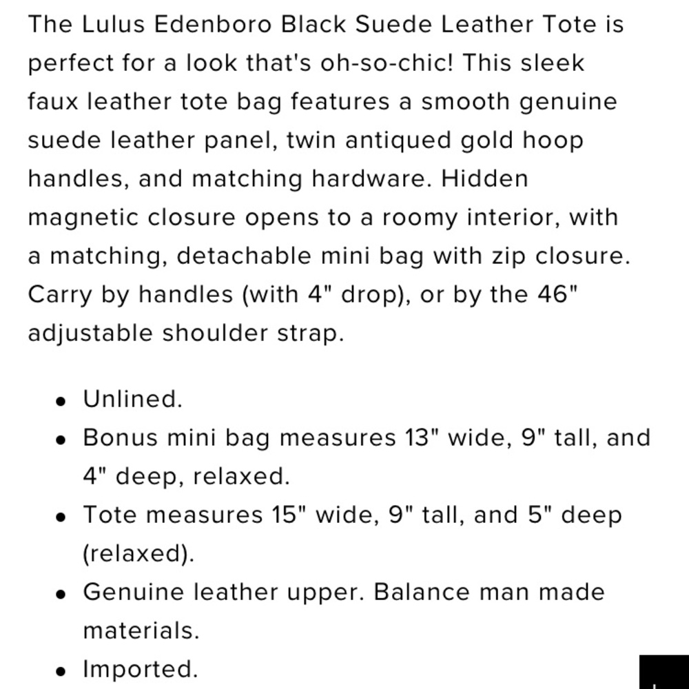 Lulus Black Tote Bag - Picture 4 of 7